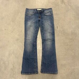 Y2K Dark Wash Flared Bootcut Wide Leg‎ Fall Essential Low Rise Jeans
